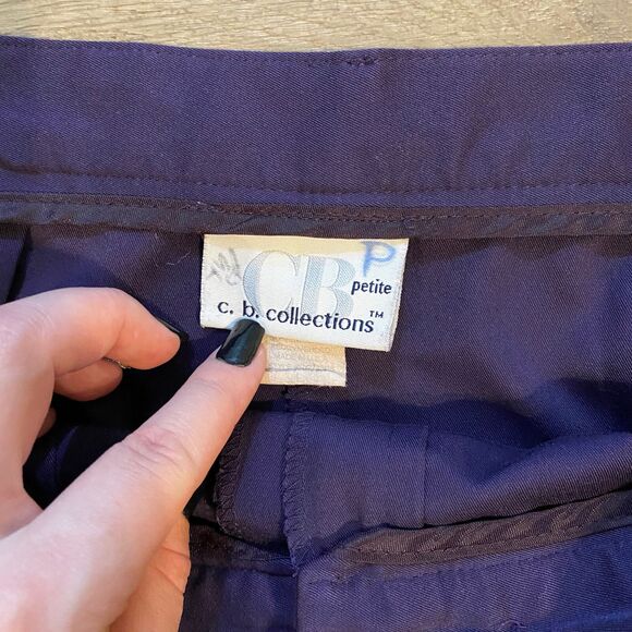 C.B. Collections Casual Pants ~ Sz 16PS ~ Purple ~ High Rise ~ 25" Inseam - Picture 4 of 7